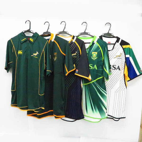 実際に弊社で買取させて頂いたCANTERBURY/カンタベリー ラグビー 南アフリカ代表 ユニフォーム X/XL 5点セット 