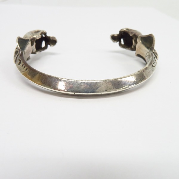 実際に弊社で買取させて頂いたCRAZY PIG/クレイジーピッグ 2スカル バングル ブレスレット/スモールの画像 3枚目