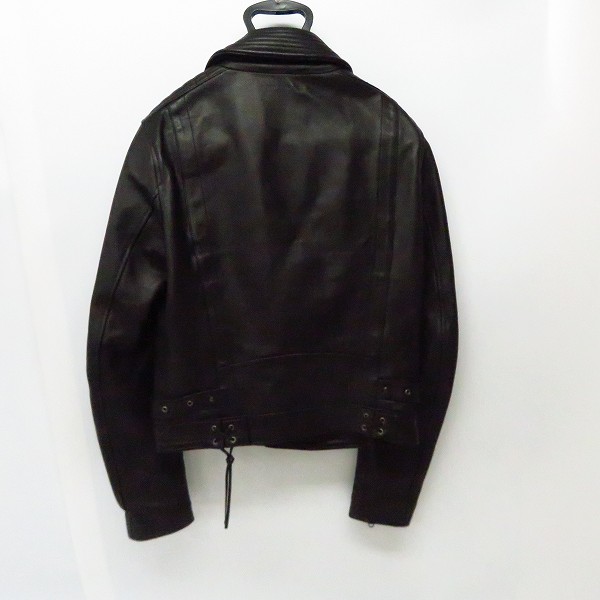 実際に弊社で買取させて頂いたDIESEL BLACK GOLD/ディーゼルブラックゴールド レザー ダブルライダース/ジャケット ブラック 48の画像 1枚目