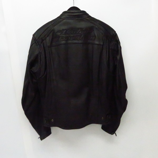実際に弊社で買取させて頂いたHARLEY-DAVIDSON/ハーレーダビッドソン レザージャケット/シングルライダース フロントバックロゴ刺繍 97000-06VM Mの画像 1枚目