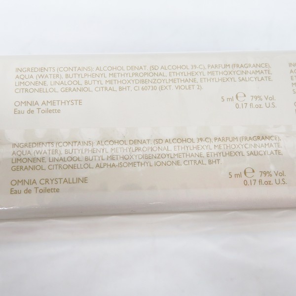 実際に弊社で買取させて頂いた【未開封】BVLGARI/ブルガリ ウーマンコレクション 香水ミニボトル 5ml×5本セットの画像 3枚目