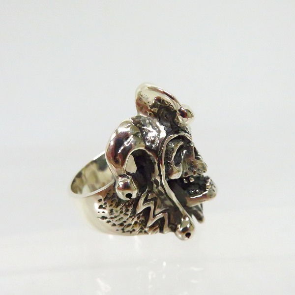実際に弊社で買取させて頂いた【ギャラ付き】CRAZY PIG/クレイジーピッグ JOKER SKULL RING/ジョーカースカル リング ＃1043/19号の画像 2枚目