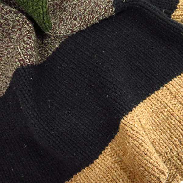 実際に弊社で買取させて頂いたDries Van Noten/ドリスヴァンノッテン マルチカラー ボーダー ロング丈 タートルネック ウールセーター/Lの画像 4枚目