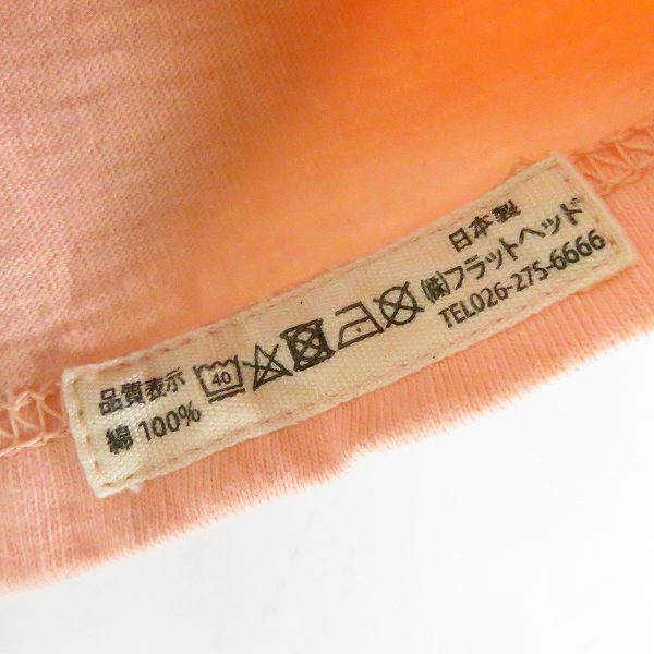 実際に弊社で買取させて頂いた【未使用】FLAT HEAD/フラットヘッド Tシャツ RIDERS ASSOC ライトピンク THC-223/40の画像 3枚目