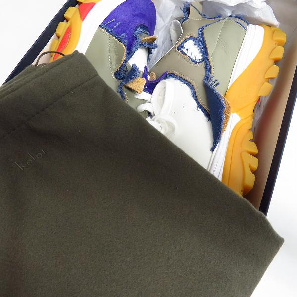 実際に弊社で買取させて頂いたkolor/カラー レザースニーカー ホワイト×パープル 19WCM-A02502/26.5の画像 7枚目