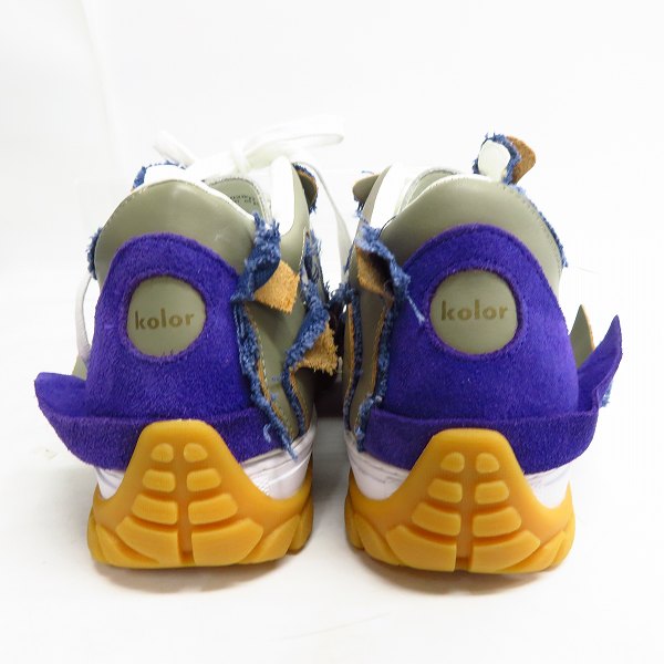 実際に弊社で買取させて頂いたkolor/カラー レザースニーカー ホワイト×パープル 19WCM-A02502/26.5の画像 1枚目