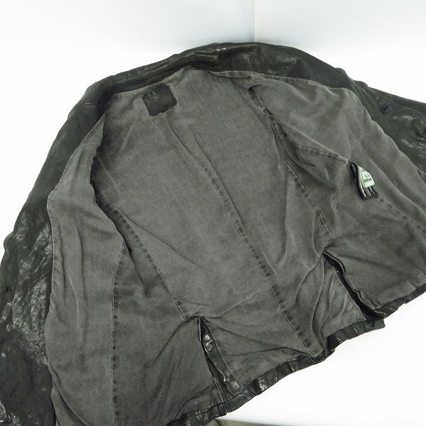 実際に弊社で買取させて頂いたBACKLASH EL DIABLO/バックラッシュ イタリアンダブルショルダー 製品染め ２Ｂジャケット 1254-07/sの画像 2枚目