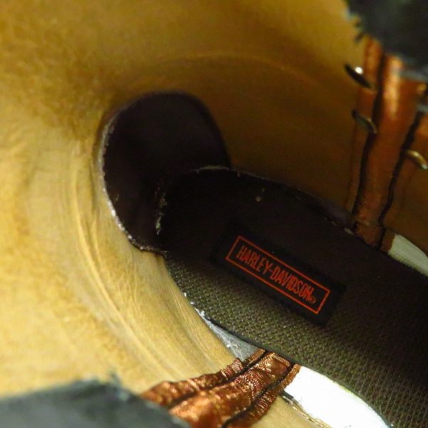 実際に弊社で買取させて頂いたHARLEY-DAVIDSON/ハーレーダビッドソン ウエスタンブーツ メタルプレート付 ブラック US8.5の画像 4枚目