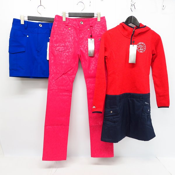 実際に弊社で買取させて頂いた【未使用】kappa/カッパ ゴルフ スカート/パンツ/ワンピース ブルー/レッド/イエロー 他 Size：S/7 6点セットの画像 2枚目