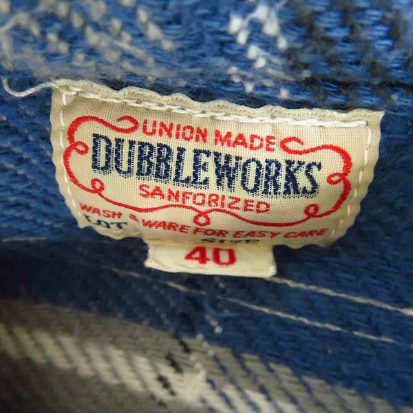 実際に弊社で買取させて頂いたDUBBLEWORKS/ダブルワークス フランネルシャツ ブルー/グレー/ホワイト 40の画像 2枚目