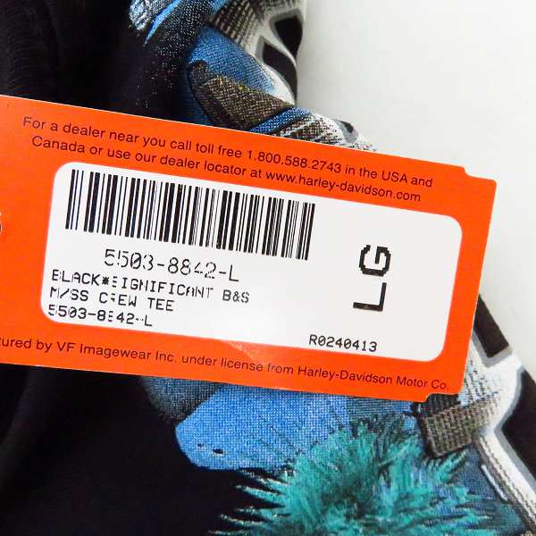 実際に弊社で買取させて頂いた【未使用】HARLEY-DAVIDSON/ハーレーダビッドソン フロントBIGロゴデザイン Hollywood CALIFORNIA Tシャツ Lの画像 3枚目