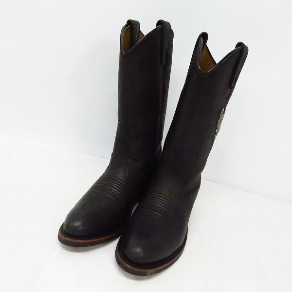 実際に弊社で買取させて頂いたHARLEY-DAVIDSON/ハーレーダビッドソン ウエスタンブーツ メタルプレート付 ブラック US8.5
