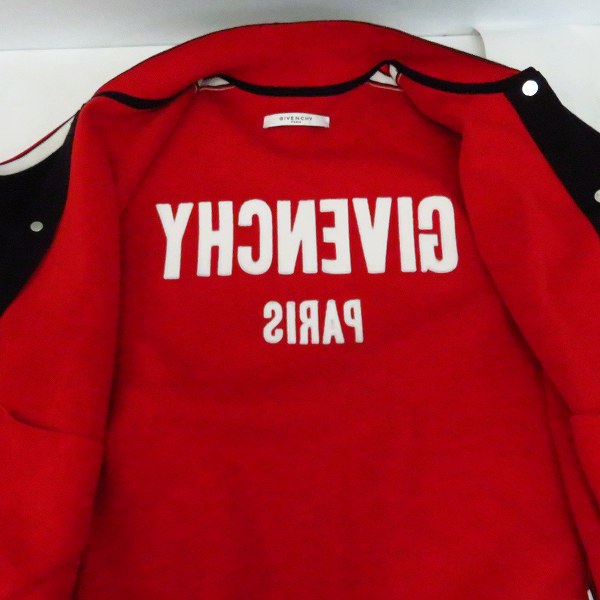 実際に弊社で買取させて頂いたGIVENCHY/ジバンシー 18SS スターパッチ ロゴ刺繍 ニット ボンバージャケット/スタジャン BM000J4Y0B/Mの画像 7枚目