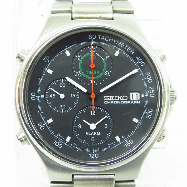 実際に弊社で買取させて頂いたSEIKO/セイコー スピードマスター クロノグラフ ウォッチ/腕時計 ブラック 7T42-6A10【動作未確認】 の画像 0枚目