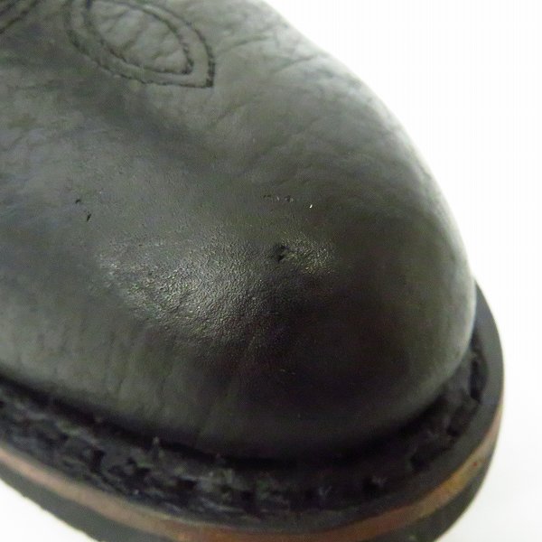 実際に弊社で買取させて頂いたHARLEY-DAVIDSON/ハーレーダビッドソン ウエスタンブーツ メタルプレート付 ブラック US8.5の画像 6枚目