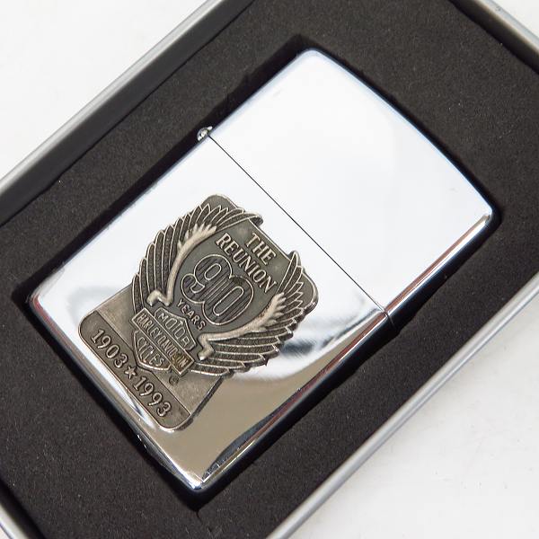実際に弊社で買取させて頂いたZIPPO/ジッポー HARLEY-DAVIDSON/ハーレーダビッドソン THE REUNION 90YEARS 93年製