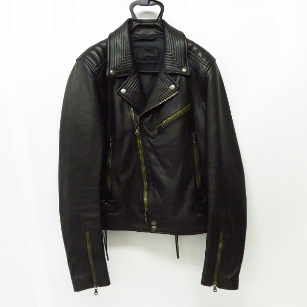 実際に弊社で買取させて頂いたDIESEL BLACK GOLD/ディーゼルブラックゴールド レザー ダブルライダース/ジャケット ブラック 48