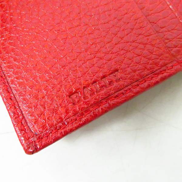 実際に弊社で買取させて頂いたBALLY/バリー 二つ折り レザー ウォレット/財布 レッドの画像 5枚目