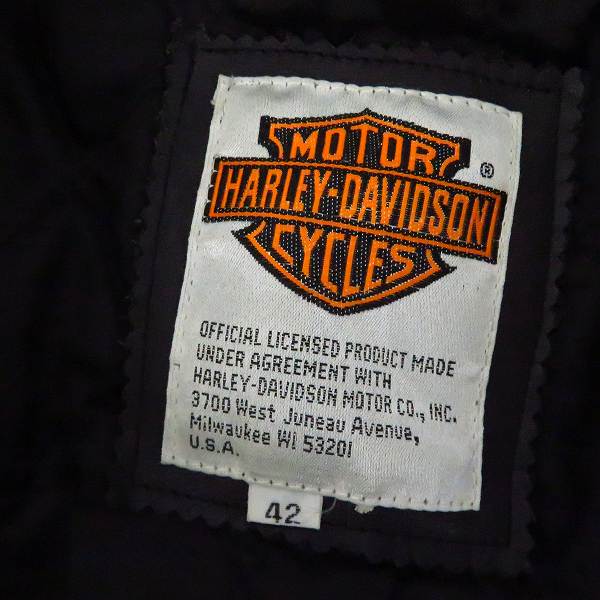 実際に弊社で買取させて頂いたHarley-Davidson/ハーレーダビッドソン レザー ダブルライダースジャケット/42の画像 2枚目