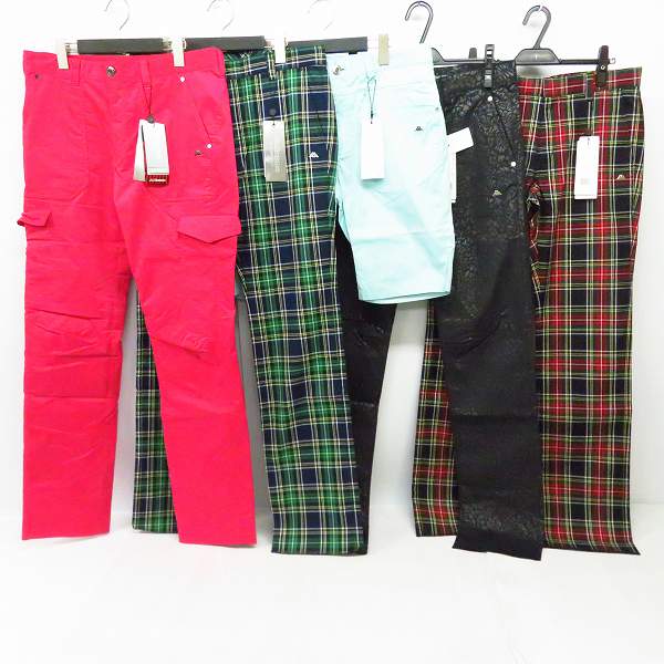 実際に弊社で買取させて頂いた【未使用】KAPPA/カッパ ゴルフ パンツ ピンク/グリーン/チェック柄等 サイズ82 5点セット