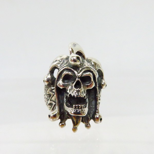 実際に弊社で買取させて頂いた【ギャラ付き】CRAZY PIG/クレイジーピッグ JOKER SKULL RING/ジョーカースカル リング ＃1043/19号の画像 1枚目