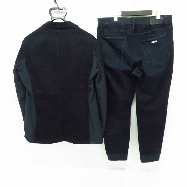 実際に弊社で買取させて頂いたARMANI EXCHANGE/アルマーニエクスチェンジ デニム地 タキシードジャケット/ジョガーパンツ セット/L・33の画像 1枚目