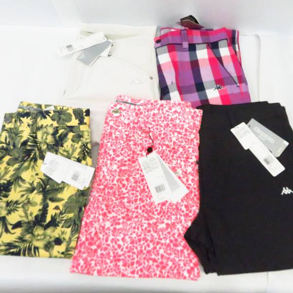 実際に弊社で買取させて頂いた【未使用】KAPPA/カッパ ゴルフ パンツ チェック/ブラック/柄物等 サイズ82 5点セット