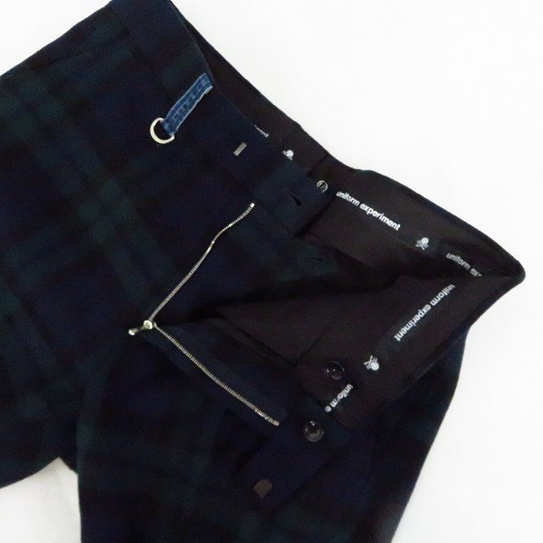 実際に弊社で買取させて頂いたUNIFORM EXPERIMENT/ユニフォーム エクスペリメント チェック柄 ストレート パンツ UE-134009/2の画像 2枚目