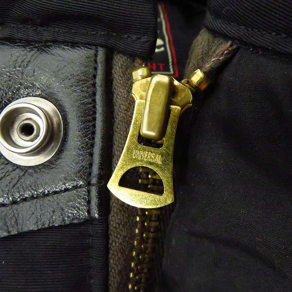 実際に弊社で買取させて頂いたSUGAR CANE/シュガーケーン レザーショルダーパッチ ダウンベスト/M の画像 5枚目