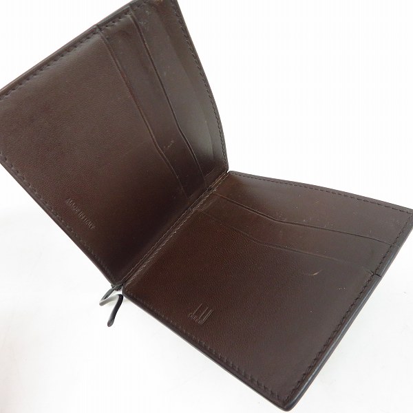 実際に弊社で買取させて頂いたdunhill/ダンヒル CHASSIS/シャーシ  レザー マネークリップ 札ばさみ/二つ折り財布 L2W585Nの画像 3枚目