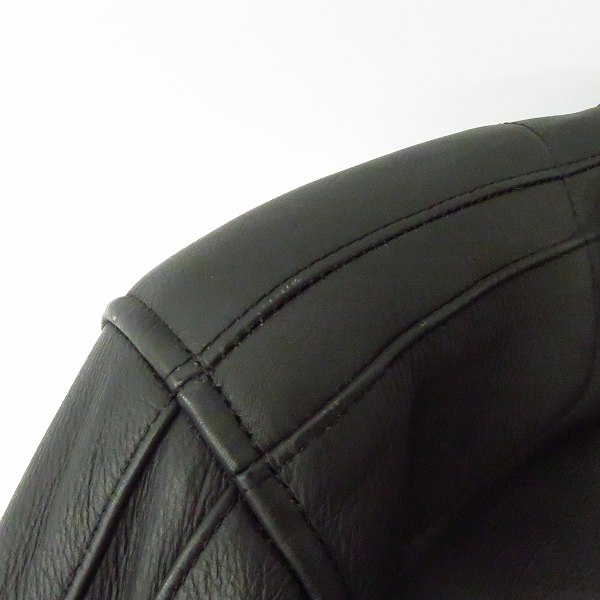 実際に弊社で買取させて頂いたHARLEY-DAVIDSON/ハーレーダビッドソン レザージャケット/シングルライダース フロントバックロゴ刺繍 97000-06VM Mの画像 5枚目