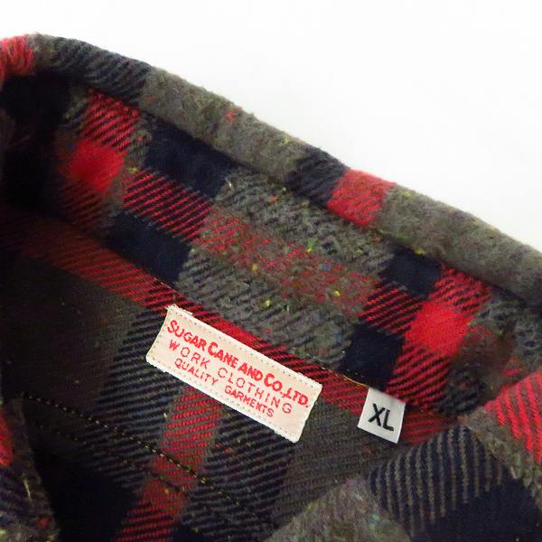 実際に弊社で買取させて頂いたSUGAR CANE/シュガーケーン 9oz FICTION ROMANCE トロイ チェック ワークシャツ SC28284/XLの画像 2枚目