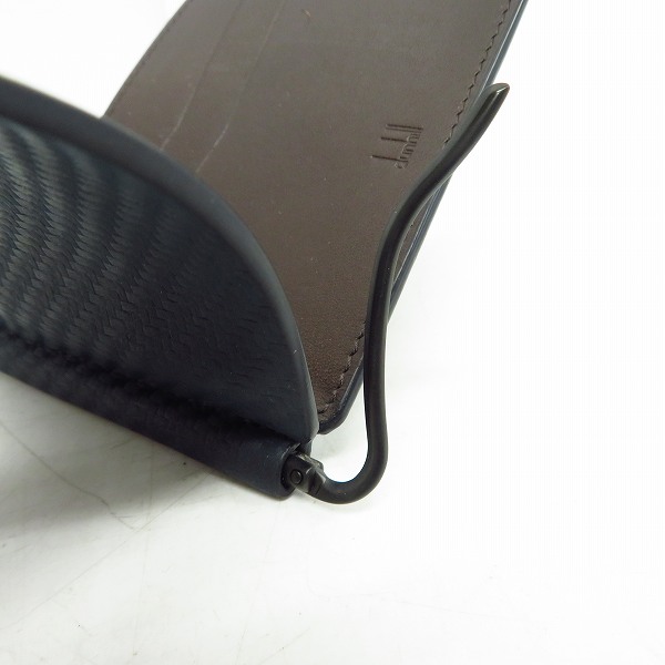 実際に弊社で買取させて頂いたdunhill/ダンヒル CHASSIS/シャーシ  レザー マネークリップ 札ばさみ/二つ折り財布 L2W585Nの画像 4枚目