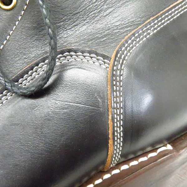 実際に弊社で買取させて頂いたBACK BONE/バックボーン レースアップ レザー ロガーブーツ BB17FW-G100M/ブラック 41の画像 6枚目