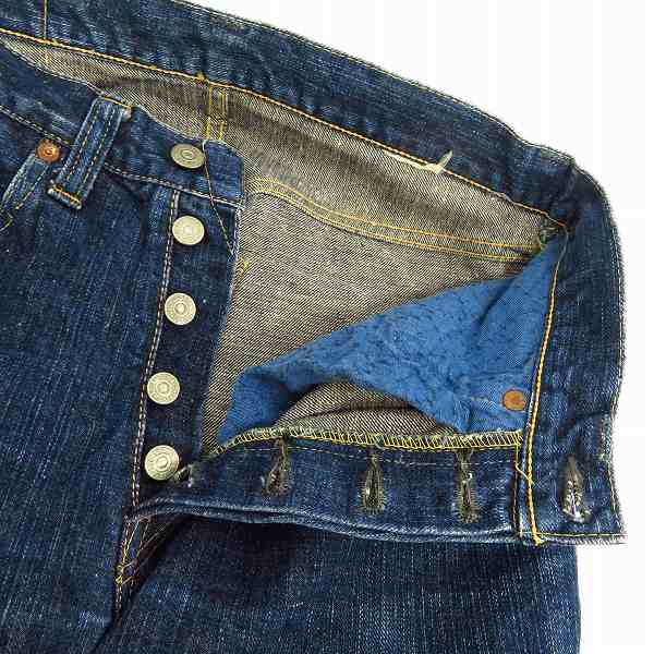 実際に弊社で買取させて頂いたSUGAR CANE/シュガーケーン 沖縄琉球藍/蛇革パッチ デニムパンツ SC40301A-011の画像 5枚目