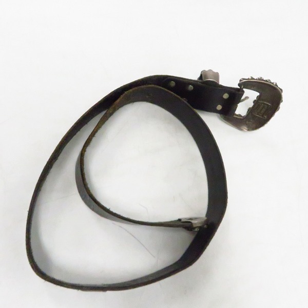 実際に弊社で買取させて頂いたSTANLEY GUESS/スタンリーゲス 1ピースレザーベルトw/マルチスカルバックル ロゴプレートセットの画像 8枚目