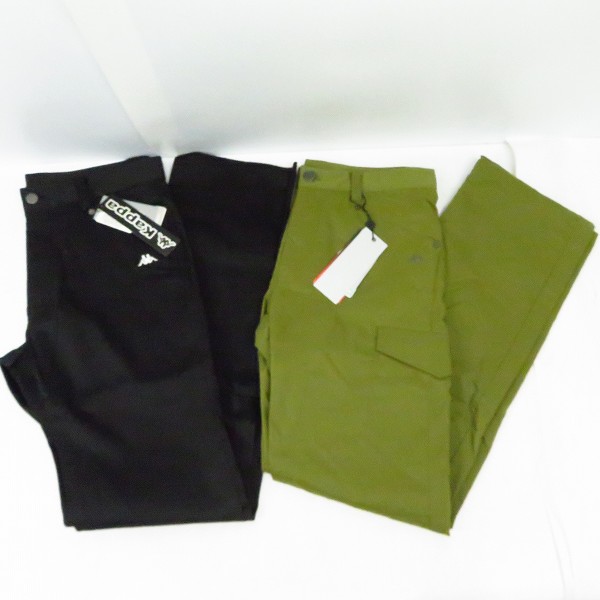 実際に弊社で買取させて頂いた【未使用】KAPPA/カッパ ゴルフ パンツ ブラック/カーキ/ホワイト/ストライプ柄等 サイズ82 5点セットの画像 1枚目