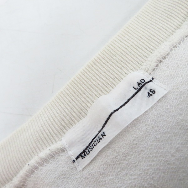 実際に弊社で買取させて頂いたLAD MUSICIAN/ラッドミュージシャン  CREW NECK BIG SWEAT プリント ホワイト/46の画像 2枚目