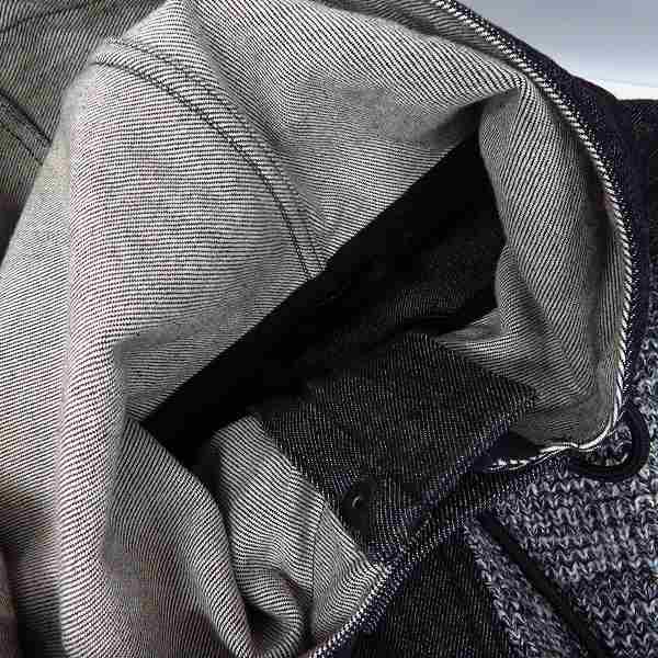実際に弊社で買取させて頂いたDIESEL BLACK GOLD/ディーゼル ブラックゴールド デニム ニット ジップアップロングパーカー/Ｓの画像 6枚目