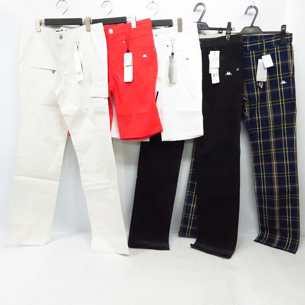 実際に弊社で買取させて頂いた【未使用】KAPPA/カッパ ゴルフ パンツ レッド/ホワイト/柄物等 サイズ79 5点セット