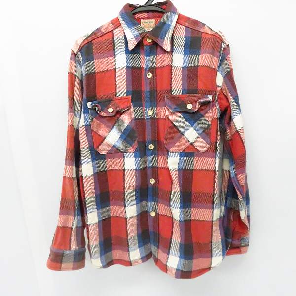 実際に弊社で買取させて頂いたDUBBLEWORKS/ダブルワークス チェック ヘビー フランネルシャツ レッド/ブルー/ホワイト 40