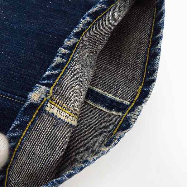 実際に弊社で買取させて頂いたSUGAR CANE/シュガーケーン 沖縄琉球藍/蛇革パッチ デニムパンツ SC40301A-011の画像 7枚目