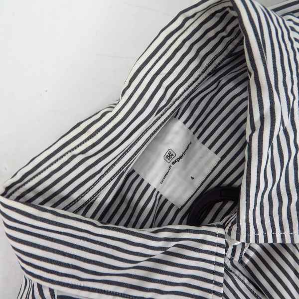 実際に弊社で買取させて頂いたuniform experiment/ユニフォームエクスペリメント ストライプ柄/スウェット 切替し 長袖 シャツ/4の画像 4枚目
