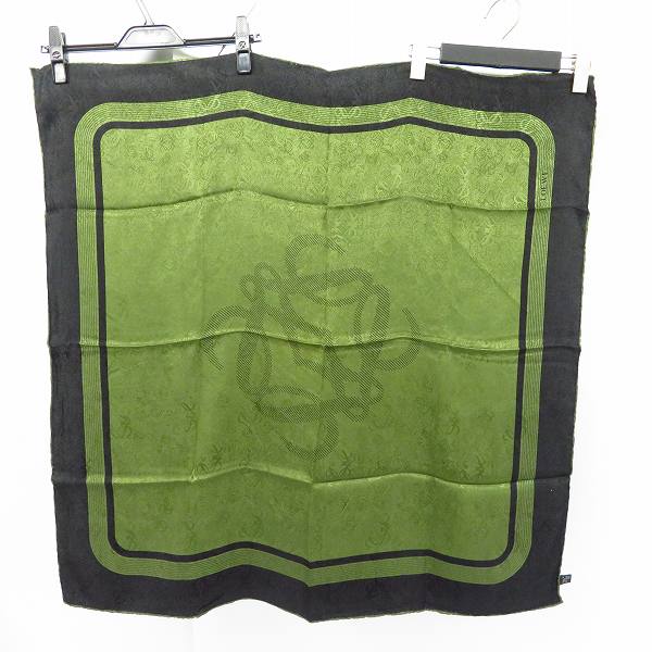 実際に弊社で買取させて頂いたLOEWE/ロエベ ロゴ総柄 大判シルクストール グリーン系