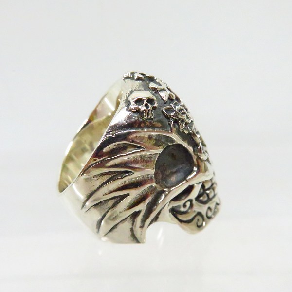 実際に弊社で買取させて頂いた【ギャラ】CRAZY PIG/クレイジーピッグ EL MUERTO MEXICAN SKULL/エルムエルト メキシカンスカル リング ＃990/19.5号の画像 4枚目
