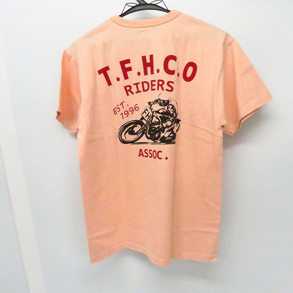 実際に弊社で買取させて頂いた【未使用】FLAT HEAD/フラットヘッド Tシャツ RIDERS ASSOC ライトピンク THC-223/40の画像 1枚目