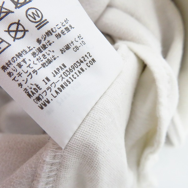 実際に弊社で買取させて頂いたLAD MUSICIAN/ラッドミュージシャン  CREW NECK BIG SWEAT プリント ホワイト/46の画像 4枚目