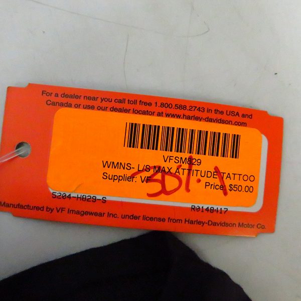 実際に弊社で買取させて頂いた【未使用】HARLEY-DAVIDSON/ハーレーダビッドソン レイヤードスリーブ フロントウイングプリント/Sの画像 4枚目