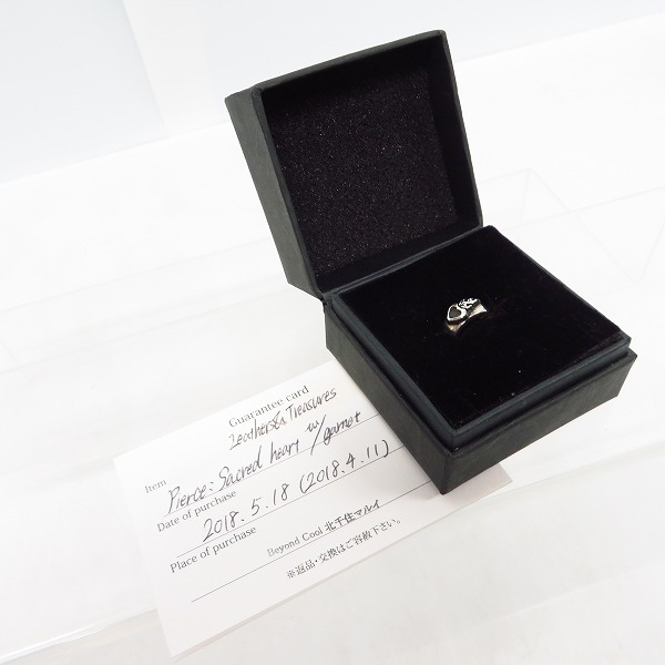 実際に弊社で買取させて頂いた【ギャラ】Leathers and Treasures/レザーズ アンド トレジャーズ セイクリッドハート ピアス ｗ/ガーネットの画像 4枚目