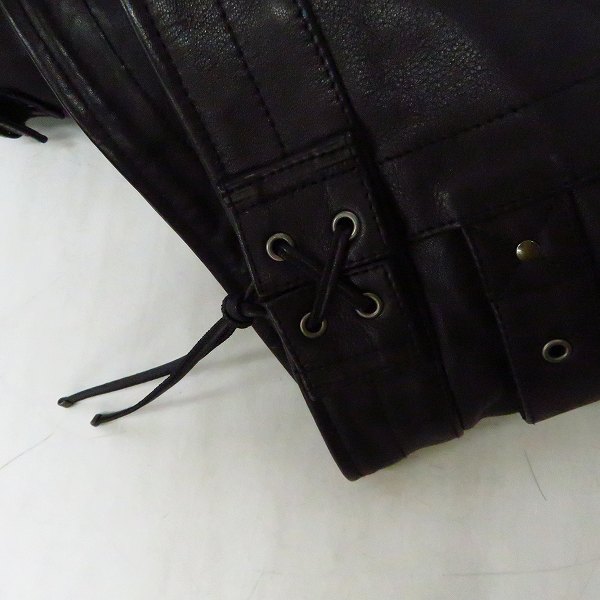 実際に弊社で買取させて頂いたDIESEL BLACK GOLD/ディーゼルブラックゴールド レザー ダブルライダース/ジャケット ブラック 48の画像 8枚目